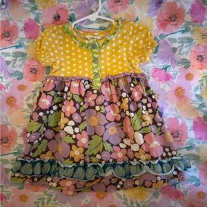 Matilda Jane Yellow and Purple Floral Kids Dress